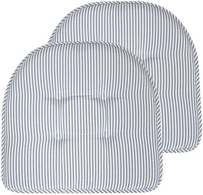 Chair Cushion Memory Foam Pads Tufted Slip Non Skid Rubber Back U-Shaped 17" x by SweetHomeCollection