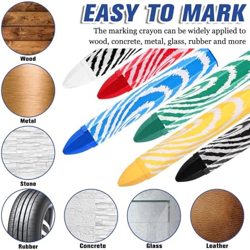Tudomro 24 Pcs Lumber Crayons Bulk Wax Tire Marker Drawing Crayons - Image 4