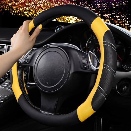 CAR PASS Line Rider Microfiber Leather Sporty Steering Wheel Cover Universal - Image 2