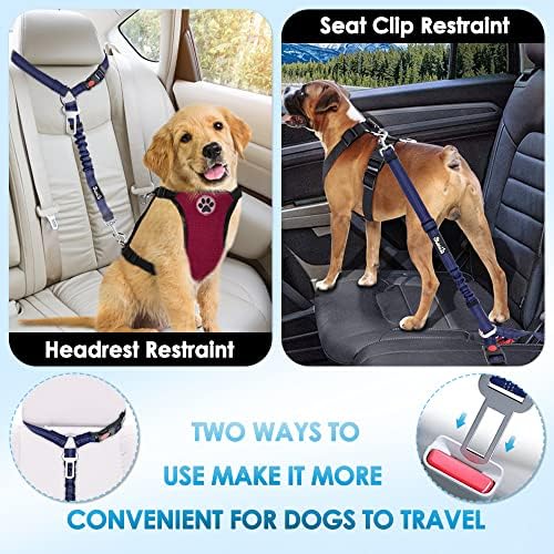 SlowTon Dog Seat Belt for Car, 2 Pack Dog Car Harness Seatbelt - Image 2
