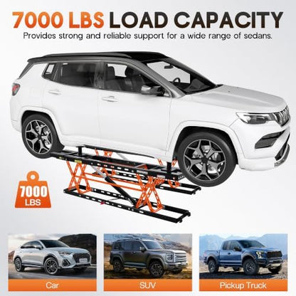 SPECRAFT 7000LBS Orange Portable Hydraulic Car Lift, Home Garage - Image 3