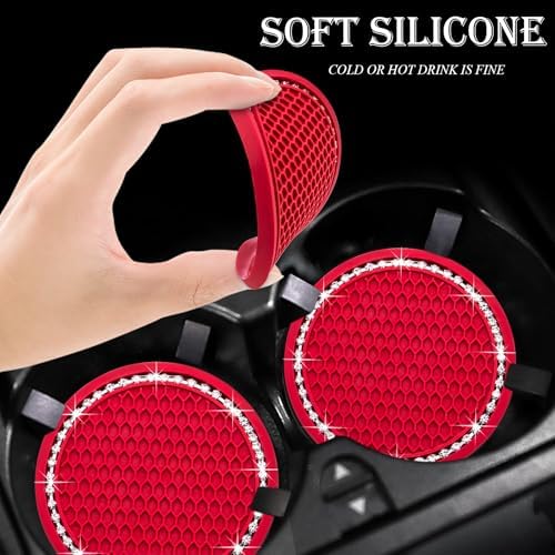 4PCS Bling Cup Holder Coaster, 2.75 Inch Auto Car Cup Holder Insert Coasters - Image 4