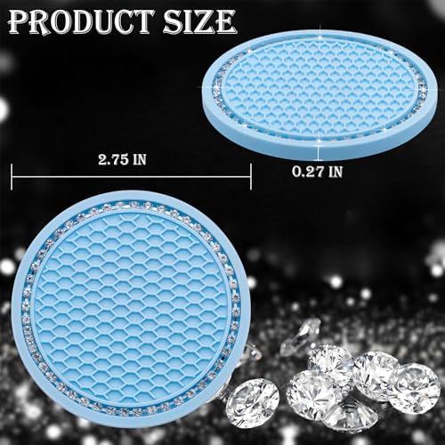 2PCS Bling Cup Holder Coaster, 2.75 Inch Auto Car Cup Holder Insert Coasters - Image 2