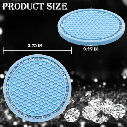 2PCS Bling Cup Holder Coaster, 2.75 Inch Auto Car Cup Holder Insert Coasters - Image 2
