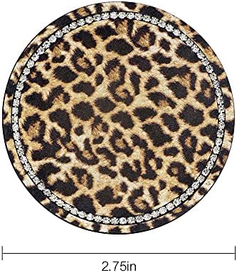 Leopard Print Bling Rhinestone Anti Slip Coasters - Image 3