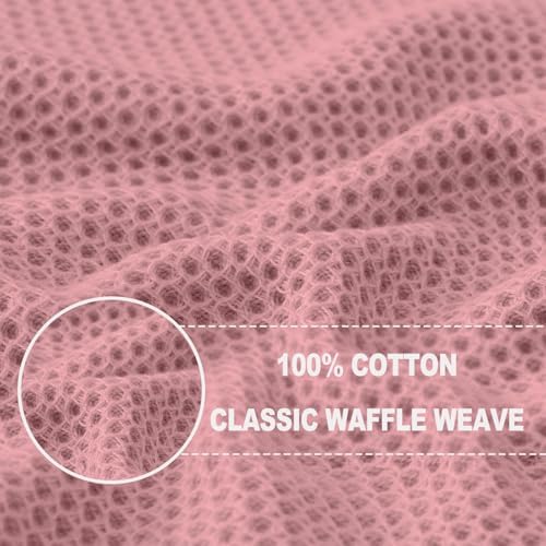 Homaxy 100% Cotton Waffle Weave Kitchen Dish Cloths 24-Pack, Dried Rose - Image 2