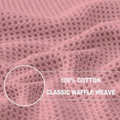 Homaxy 100% Cotton Waffle Weave Kitchen Dish Cloths 24-Pack, Dried Rose - Image 2