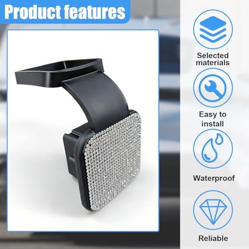 Bling Trailer Hitch Cover, 2 Inch Dust-Resistant Square Mouth Receiver Tube - Image 5