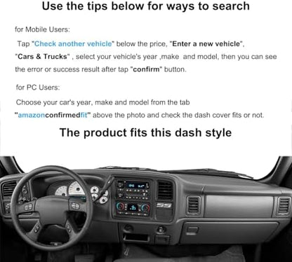 Dash Cover Mat Fit for 1999-2006 GMC Sierra/Chevy Chevrolet Silverado 1500 2500 - Image 2