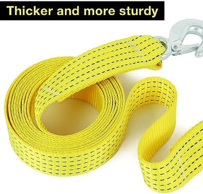 Tow Straps with Hooks 2" x20', Heavy Duty 15, 000 lbs Breaking Strength - Image 3