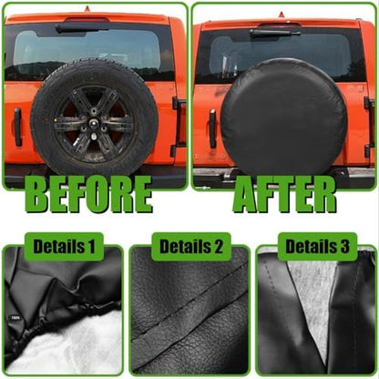 16 inch PU Leather Soft Trailer Spare Tire Cover Fit - Image 5