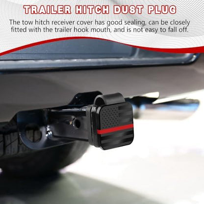 Universal Flag Tow Hitch Covers, Receiver Tube Hitch Plug, American Flag Rubber - Image 3