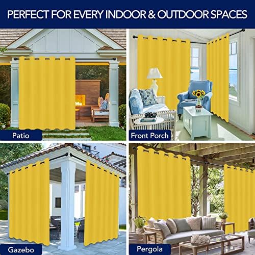 PureFit Outdoor Curtains for Patio Waterproof Weatherproof Outside Curtains - Image 5