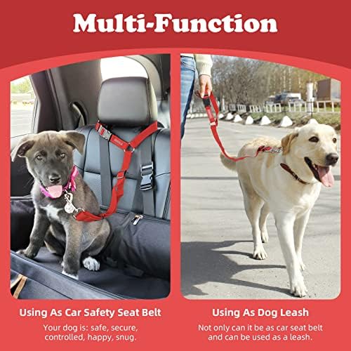 BWOGUE 2 Pack Dog Seat Belt for Car, Headrest Restraint Safety Strap - Image 6