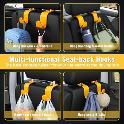 4-Pack Car Headrest Hooks Holds 55lbs Seat Storage Organizer - Image 4