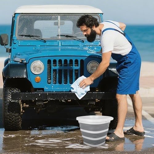 10L Collapsible Bucket for Cleaning, Portable Ice Bucket Water Pail for Space - Image 5