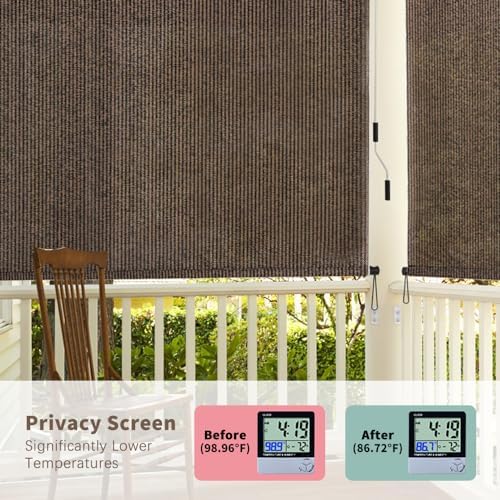 Outdoor Sunshade Roller Shade 8'W x 6'H, Exterior Cordless Roll Up Shades Blinds - Image 5
