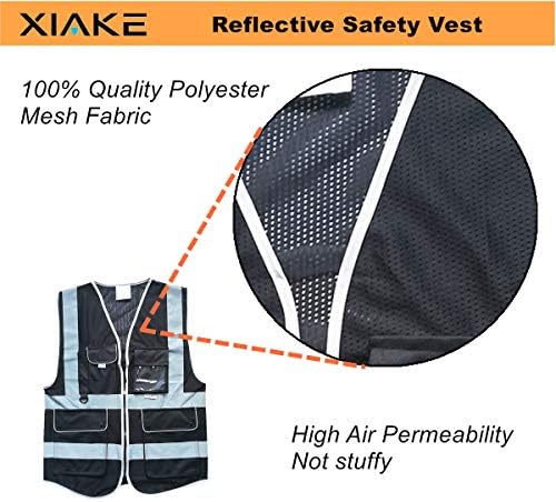 XIAKE Reflective Safety Vest for Men & Women High Visibility Class 2 Vest - Image 2