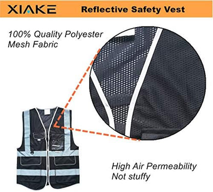 XIAKE Reflective Safety Vest for Men & Women High Visibility Class 2 Vest - Image 2