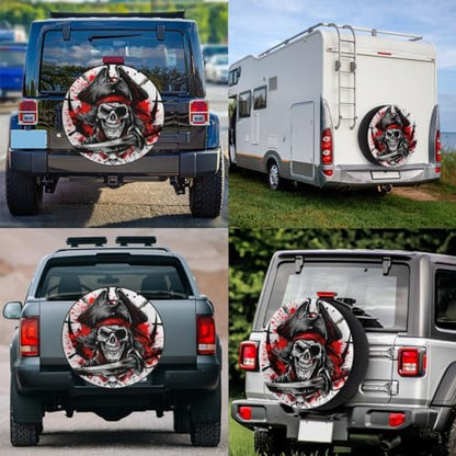 Spare Tire Cover for RV Trailer, Skull Pirate Tire Covers Universal Fit for - Image 7