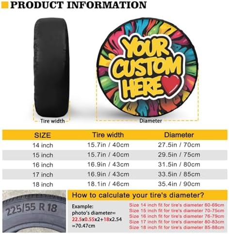 Clovers Spare Tire Cover PU Leather, Weatherproof Universal Wheel Protectors - Image 6