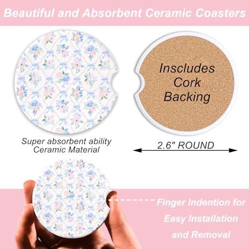 Car Coasters Set of 2, 2.6x2.6 Inch – Absorbent Cup Holder Coasters - Image 4