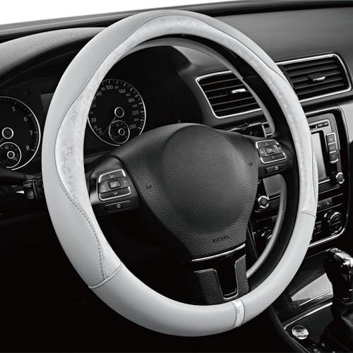 PIC AUTO Steering Wheel Cover, Universal Fit 14.5"–15.5", Soft PU Grain Leather - Image 2
