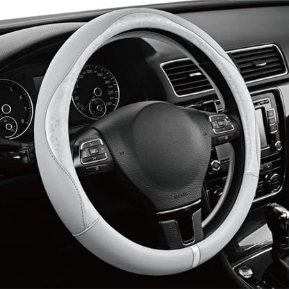 PIC AUTO Steering Wheel Cover, Universal Fit 14.5"–15.5", Soft PU Grain Leather - Image 2