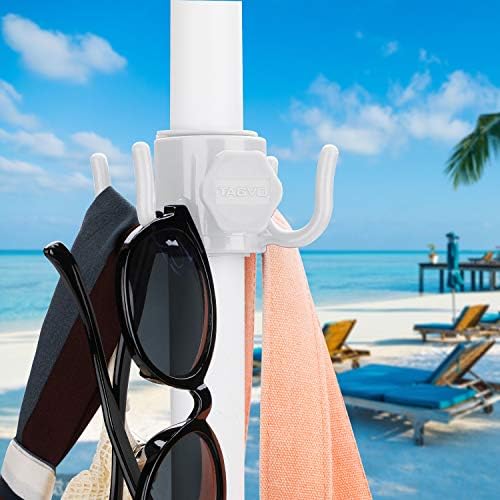 TAGVO Beach Umbrella Hanging Hook, 2 Pack Umbrella Hooks Hanger, 4 Prongs Beach - Image 6
