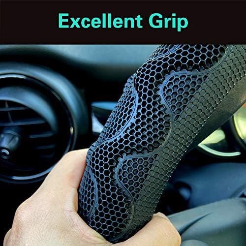 PINCTROT D Shaped Steering Wheel Cover Great Grip 14.5-15 Inch - Image 4
