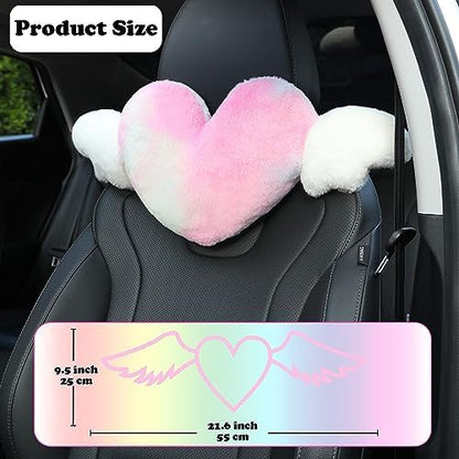 2 Pack Heart Shaped Cute Car Headrest Pillow - Image 2