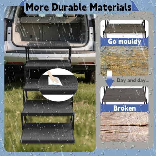 Dog Steps for Car & SUV – 5-Step Foldable Pet Stairs for Large Dogs, Non-Slip - Image 5