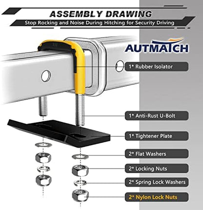 AUTMATCH Hitch Tightener Anti-Rattle Clamp - Image 3