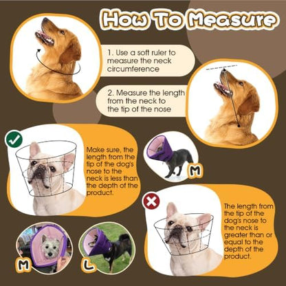 Allroaring Soft Dog Recovery Cone Adjustable Stop Licking Wounds Purple M - Image 2