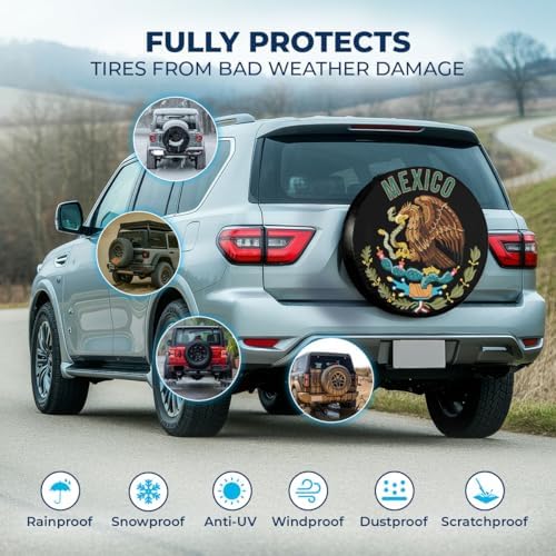 GENANY Mexico and Eagle Thick PVC Leather Spare Tire Cover Size 15 - Image 3