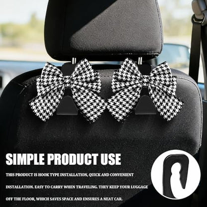 2PCS Car Seat Headrest Hooks, Car Bag Hooks, Cute Bow Knot Vehicle Seatback - Image 4