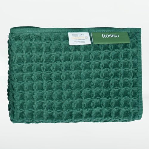Luxury Organic Japanese Cotton Waffle Bath Towel | Thick, Quick Dry Bathroom by KOSMU