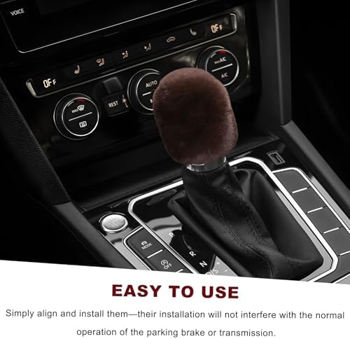 2PCS Fluffy Car Gear Shift Knob & Handbrake Cover, Comfortable Plush Shifter - Image 5