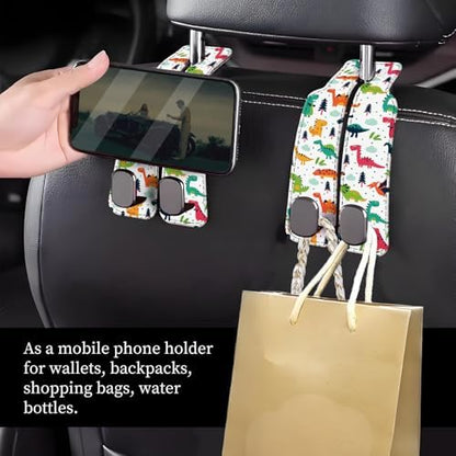 Car Seat Headrest Hook, Universal Leather Cute Hanger Holder Hook, Storage - Image 2