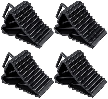 4 Pack Wheel Chocks for RV Trailers & Camper, Heavy Duty Non-Slip Tire Stoppers by Unknown