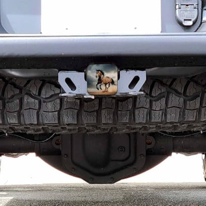 Hitch Receiver Cover Horse, Wild Stallion Horse in Sand Dust 2" Compatible - Image 6