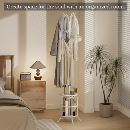 Coat Rack Freestanding with Umbrella Holder – Metal Hanger Stand, Hall Tree - Image 5