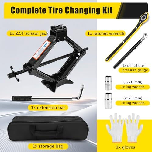 Car Jack Kit, Scissor Jack for Car 2.5 Ton Portable Cars Jack - Image 7