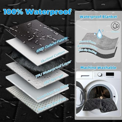 URPOWER Back Seat Extender for Dogs, Large Hard Bottom Dog Car Seat Cover - Image 7