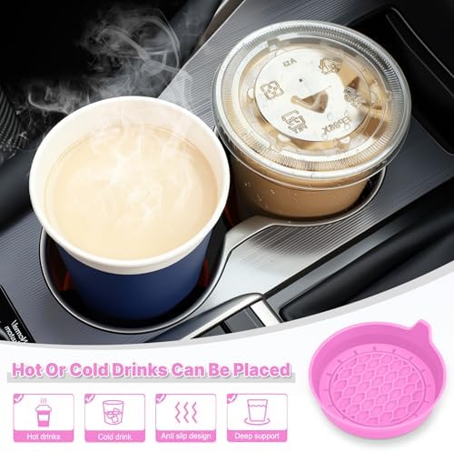 SINGARO Car Cup Holder Coaster, Silicone Cup Holder Insert, Universal Non-Slip - Image 3