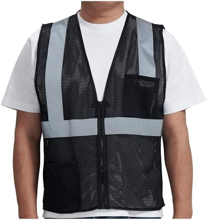 AYKRM 2 Pocket Mesh High Visibility Reflective Safety Vest by AYKRM