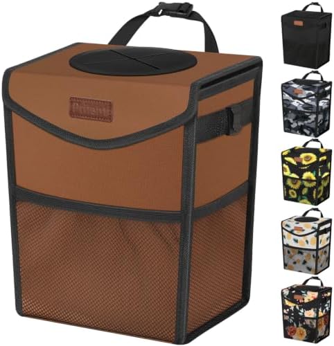 Pritent Car Trash Can with Lid Leakproof Car Garbage Bag Vehicle Trash Bin by Pritent