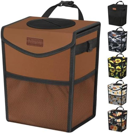 Pritent Car Trash Can with Lid Leakproof Car Garbage Bag Vehicle Trash Bin by Pritent