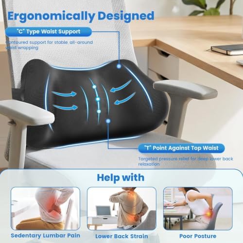 Lumbar Support Pillow, Memory Foam Back Cushion - Image 2