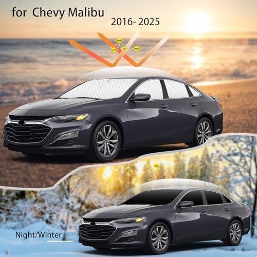 KMF 8pcs Thicken Sun Shades for Chevy Malibu 2016-2025 Accessories, Chevrolet - Image 2